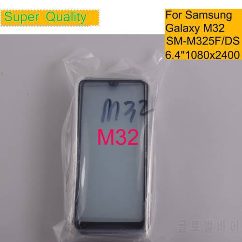 10Pcs/Lot For Samsung Galaxy M32 M325 Touch Screen Front Glass Panel LCD Outer Display Lens With OCA