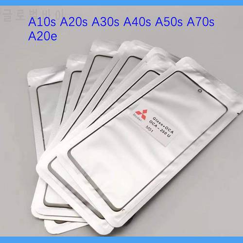10pcs TOP QC For Samsung Galaxy A20e A10s A20s A30s A40s A50s A70s A02s LCD Front Touch Screen Lens Glass with OCA Replacement