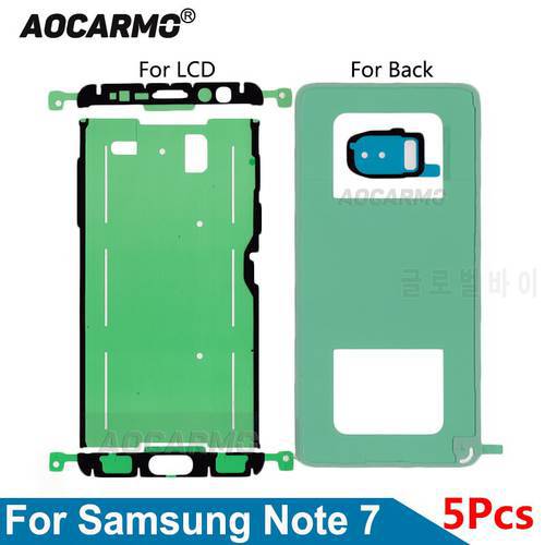 Aocarmo 5 Set Adhesive For Samsung Galaxy Note 7 LCD Screen Tape Back Cover Frame Camera Lens Waterproof Sticker Replacement