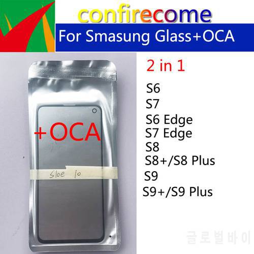 10Pcs\Lot For Samsung S6 S7 Edge S8 S9 Plus Touch Screen S8+ S9+ Outer Glass with OCA Glue Laminated