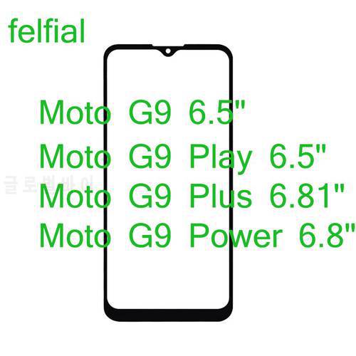 10Pcs/Lot For Motorola Moto G9 Plus G9 Play Front Outer Glass Lens G9 Power Touch Screen LCD Panel Glass With OCA Hollow Glue