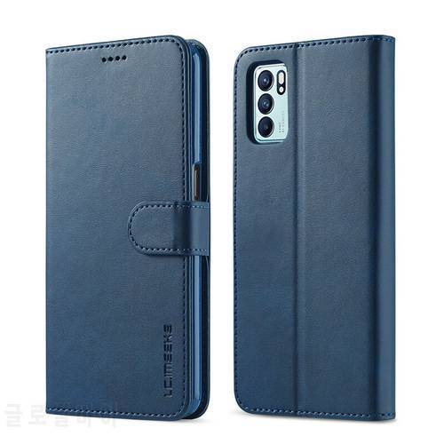 For Reno6 5G Case Leather Vintage Phone Case On OPPO Reno6 Pro 5G Case Flip Magnetic Wallet Case For Reno 6 Pro 5G Cover Hoesjes