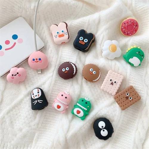 Cute Cartoon Animal Cable Protector For Phone USB Cable Bite Chompers Holder Charger Wire Organizer Phone Accessories