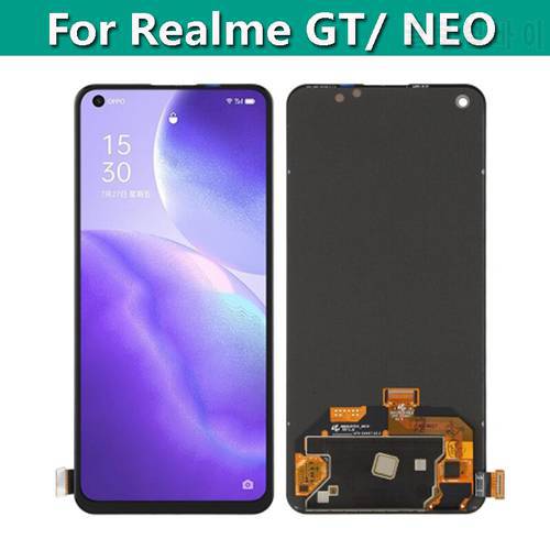 Original AMOLED LCD Display Touch Screen Digitizer Assembly For Realme GT NEO RMX3031 RMX2202 Screen With Frame