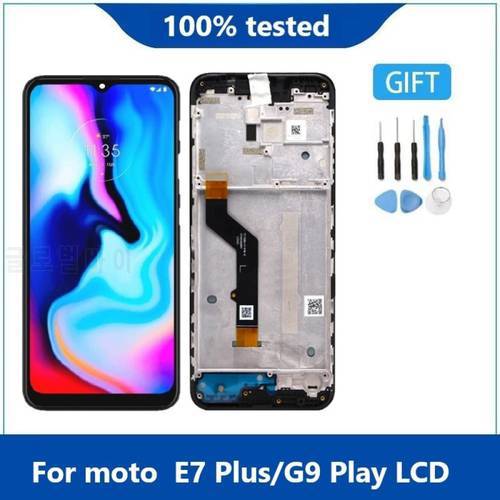 Original for Motorola Moto G9 Play Lcd Display Touch Screen Digitizer Assembly for Motorola Moto E7Plus Lcd XT2081-1 with Frame