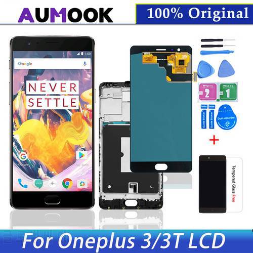 Original AMOLED 5.5&39&39 Display Replacement For Oneplus 3 3T LCD Display Touch Screen For OnePlus 3 3T A3000 A3003 LCD Panel