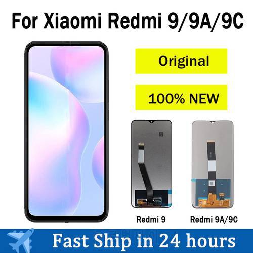 100% NEW Original For Xiaomi Redmi 9A LCD Display Screen With Frame Touch Screen Assembly For Redmi 9A 9C 9 LCD Display Screen