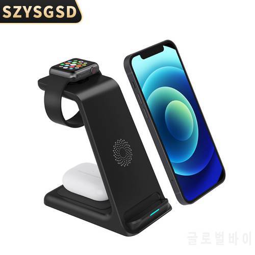 20W Wireless Charger Stand For IPhone 13 12 11 XR 8 Apple Watch 3 In 1 Qi Fast Charging Dock Station for Airpods Pro IWatch 8 7