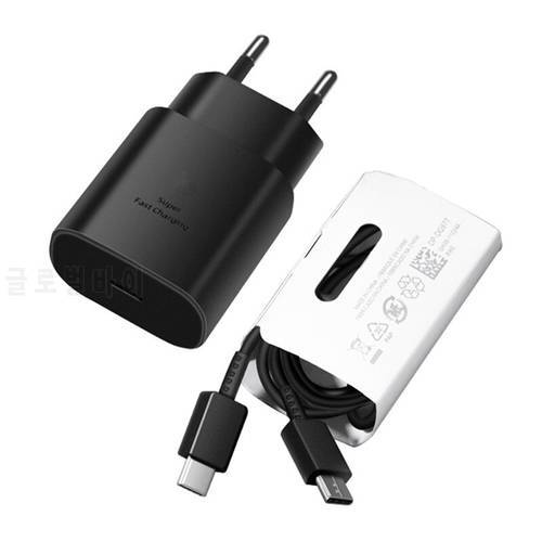 25W PD USB C Quick Charge Adapter For Samsung Galaxy Note 10 20 S21 A71 M52 Z Flip 3 5G Super Fast Charger Type C To USB C Cable