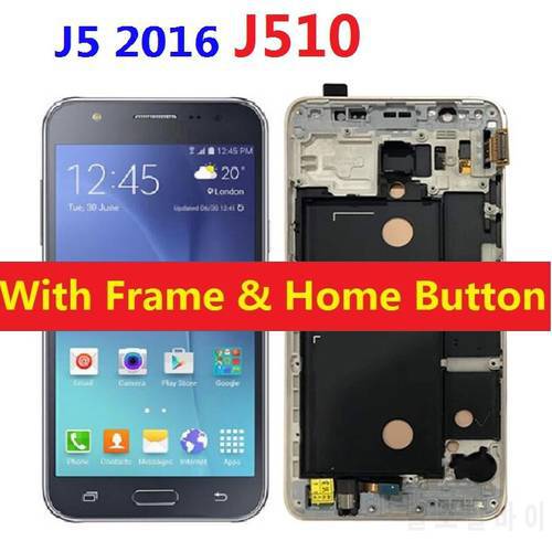LCD Display Touch Screen Digitizer Sensor with Frame Home Button For Samsung Galaxy J5 2016 J510F J510F/DS J510H/DS J510FN J510M