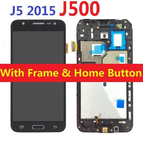 For Samsung Galaxy J5 2015 J500F J500F/DS J500H/DS J500FN J500M LCD Display Touch Screen Digitizer Sensor with Frame Home Button