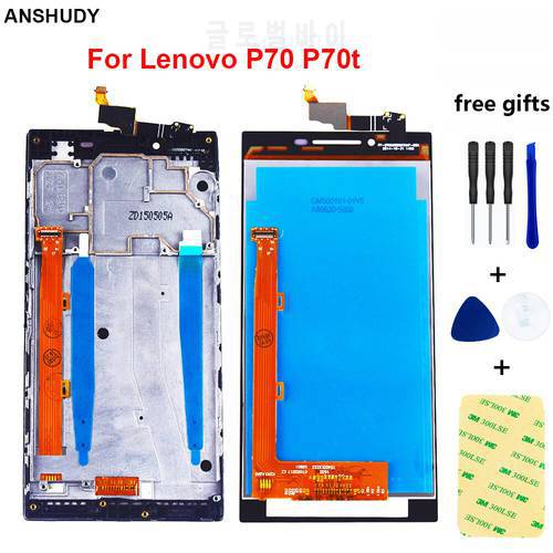 For Lenovo P70 P70-t P70t P70-A P70A Touch Screen Digitizer Sensor Panel Glass + LCD Display Monitor Assembly + Frame
