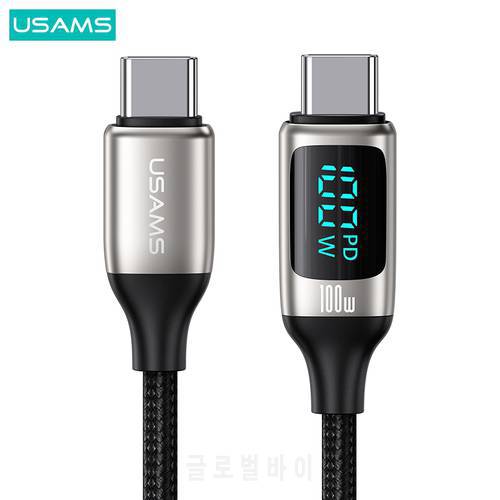 USAMS U78 PD 100W Digital Display Cable For Macbook iPad Air Pro Type C Fast Charging Data Cable For Huawei Xiaomi Samsung OPPO