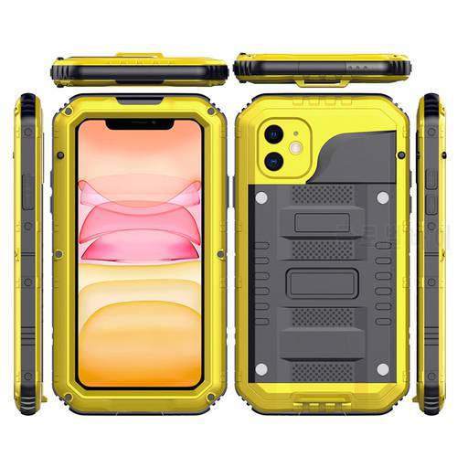 360 Heavy Duty Metal Armor Protection Case IP68 Waterproof Shockproof Cover for iPhone 11 12 Pro X Xs Max XR 6 6s 7 8 Plus SE