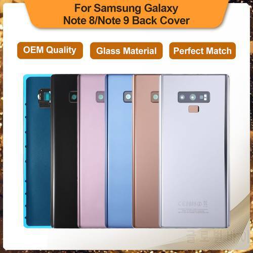 For SAMSUNG Galaxy Note 8 N950 SM-N950FD Note 9 N960 SM-N9600 Glass Back Battery Housing Repair Cover Rear Door Case Replacement