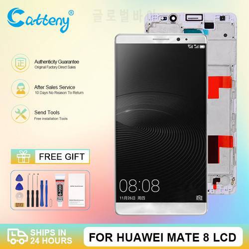 Wholesale NXT-AL10 NXT-L09 NXT-L29 Lcd For Huawei Mate 8 Display Touch Screen Digitizer Assembly With Frame Free Shipping