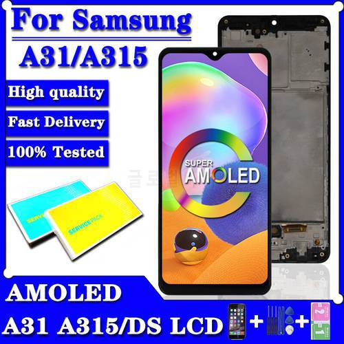 Super Amoled For Samsung Galaxy A31 A315 LCD Touch Screen Digitizer For Samsung A31 A315F Replacement Parts