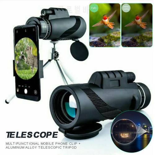 Powerful 80X100 HD Monocular Telescope Phone Clip For Outdoor Camping Accessories Phone Camera Zoom Starscope Tripod Telescope