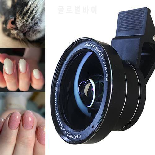 37MM 15X Macro Lens 4K HD Professional Photography Phone Camera Lens for Eyelashes Diamond Jewelry 0.6X Wide Angle Lens for Smar