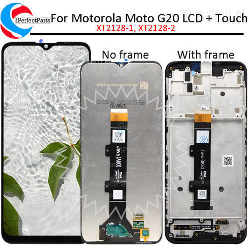Original 6.5&39&39 For Motorola Moto G20 Display With Frame Touch Screen Digitizer Assembly For Moto G20 LCD XT2128-1, XT2128-2
