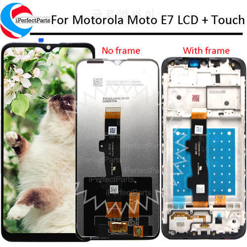 6.5&39&39 For Motorola Moto E7 Display With Frame Touch Panel Screen Digitizer Assembly For Moto E7 LCD XT2052 -1 XT2052-2 XT2052-3