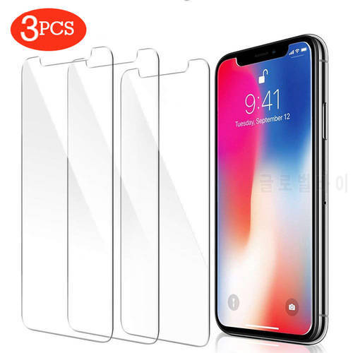 3Pcs Screen Protector Tempered Glass Cover For iPhone 11 13 Pro Max XS XR X 8 7 6s Plus 12 Mini Pro Max 7 8Plus Screen Protector