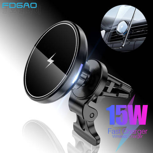 15W Magnetic Wireless Car Charger Mount For iPhone 14 13 12 Pro Max Mini Air Vent PD Fast Charging Phone Holder Stand Chargers