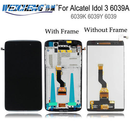 For Alcatel Idol 3 6039A 6039K 6039Y 6039 LCD Display Digitizer Touch Panel Screen Assembly + Frame