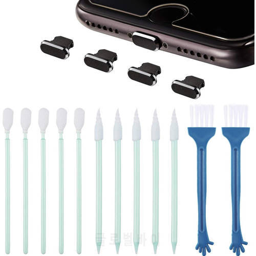 Metal Antidust Plugs Phones Cleaning Tool Set Phone Port Cleaning Brush For Iphone 5/6/7/8/x/xs/12/12 Mimi/12 Pro/11 For Android
