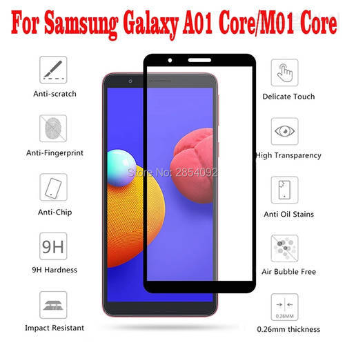3d full glue tempered glass for samsung galaxy a01 core full cover protective film screen protector for samsung galaxy m01 core