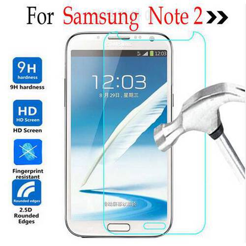 For Samsung Galaxy Note 2 Tempered glass Screen Protector Cover On Samsung Galaxy Note2 Note 2 II N7100 N7105 note ii N7100 n710