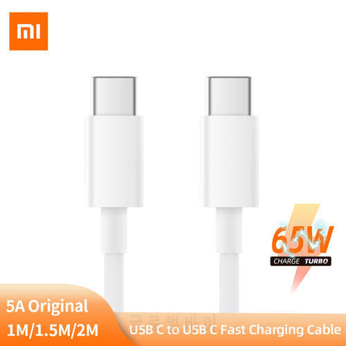 Xiaomi Original USB C To USB C Cable Turbo Charger 5A Fast Charging For MI 11 11X 10 9 Pro Black Shark 3 Pro Redmi Note 10 K40