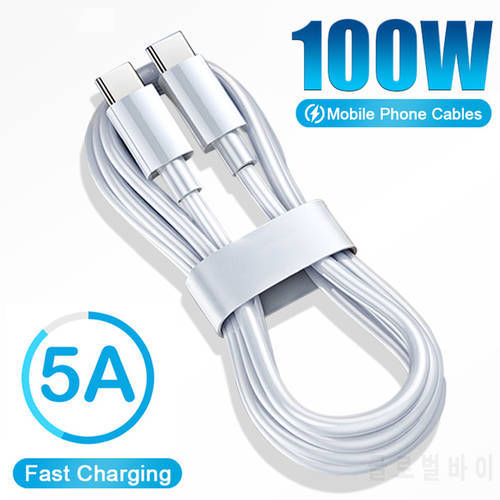 100W Mobile Phone Cables Data Sync Cord 5A PD USB C Cable For Xiaomi Redmi Note 8 Pro Huawei On Samsung Type C Charger Data Line
