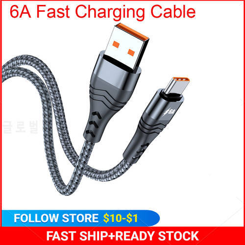 1Pc 6A USB 66W Type C Cable USB Fast Charging Phone Charger Type-C Data Cord For Huawei Xiaomi Redmi note 10 Samsung USB C Cable