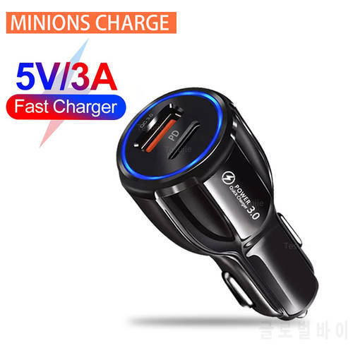 USB Car Charger 3A 30W Type C PD QC Fast Charging Phone Adapter For iPhone 13 12 11 Pro Max 8 Xiaomi Huawei Samsung S21 S20 S10