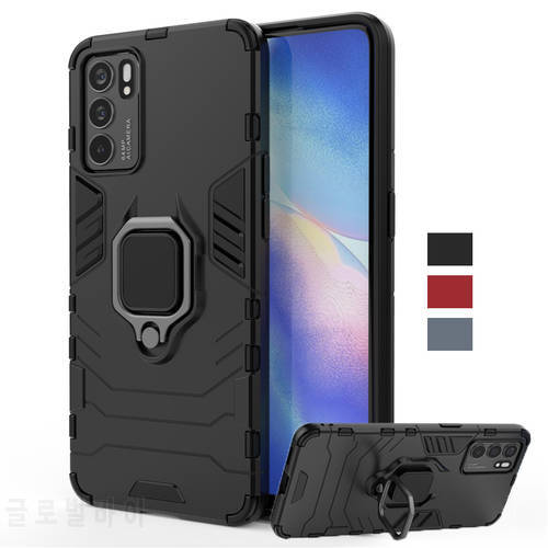 For Cover Oppo Reno6 5G Case Magnetic Ring KickStand Holder Shockproof TPU Bumper Armor Back Cover Reno 6 Phone Case Reno 6 5G