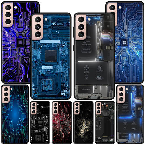 Inside Electronics Very Cool Case for Samsung Galaxy S20 FE S21 S22 Ultra S10 Plus S9 S8 S10e S7 Edge Silicone Black Phone Cover