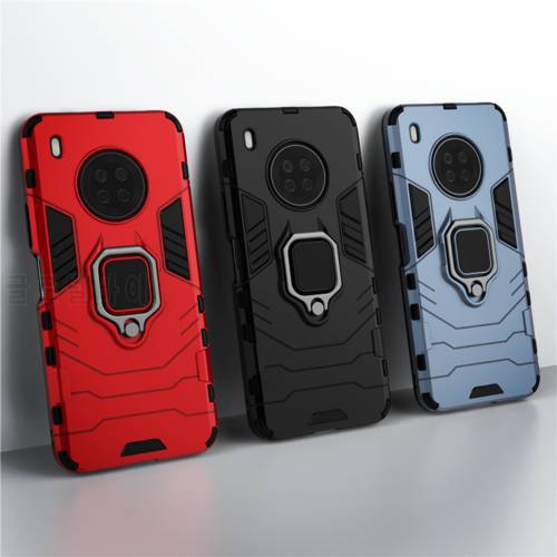 Shockproof Armor Case For Huawei Y9A 2020 Case FRL-22 FRL-23 Ring Holder Stand Phone Black Cover For Huawei Y9A Y 9A Coque Funda