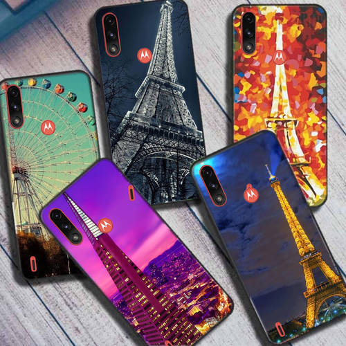 Eiffel Tower For Moto E7 Plus Case Silicone Soft TPU Black Phone Cover for Motorola Moto E7i Power Para Moto E7 E7Plus Bumpers
