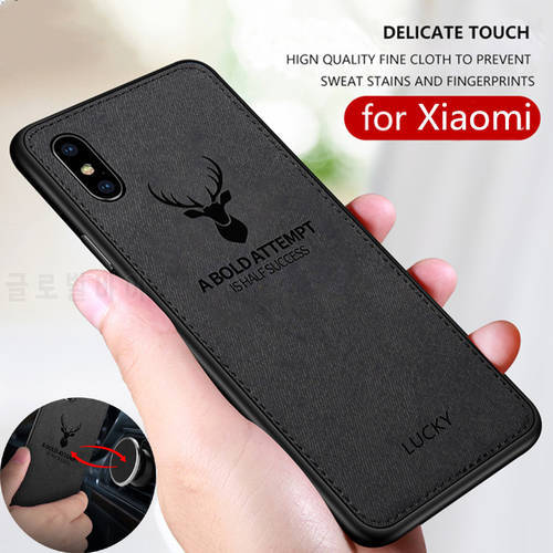 Hot Cloth Texture Deer 3D Soft TPU Magnetic Car Case For Xiaomi Mi Note 10 Built-in Magnet Plate Case For Mi Note 10 Pro Cover