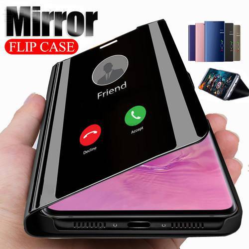 Samsun M22 4G Case Smart Mirror Flip Case For Samsung M22 Para Funda Sumsung Galaxy M 22 SM-M225FV 6.4inch Magnetic Holder Cover