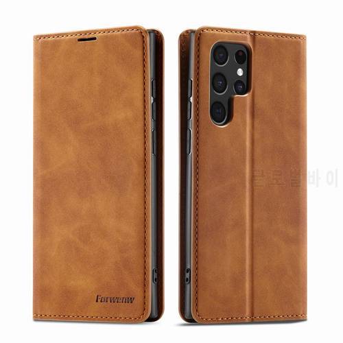 For Samsung Galaxy S22 Ultra Case Flip Cover For Samsung S22 Plus Case Leather Luxury Magnetic Wallet Phone Cases Funda Couqe