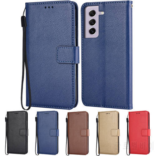 Leather Fitted Cases For Samsung Galaxy S22+ Wallet Flip Case for On Samsung Galaxy S22 Plus SM-S906 6.6&39&39 Cover Plain Phone Bag