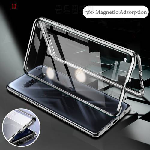 9H Tempered Glass Magnetic Adsorption Phone Case For Xiaomi Black Shark 4 Pro Double Sided Metal Magnet Cover For Black Shark 4