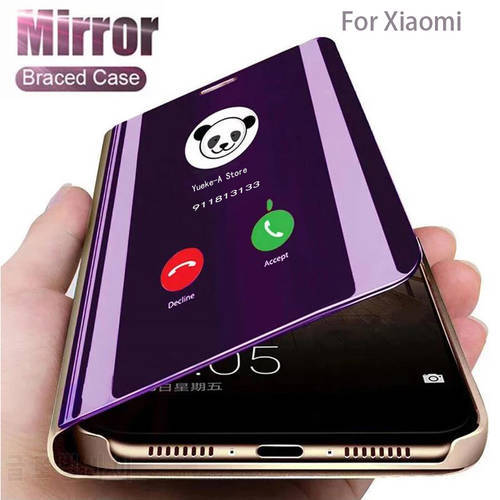 For Xiaomi Mi Mix 2 Smart Mirror Flip Case Luxury Cover For Xiaomi Mi Mix2 Phone Shell Shockproof Stand Holder Coque Funda