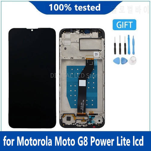Original 6.5&39&39for Motorola Moto G8 Power Lite Lcd XT2055-2 LCD Display Touch Screen Digitizer Assembly G8 Power Lite with Frame