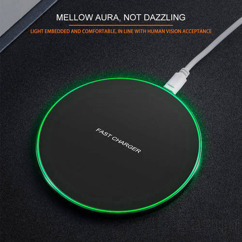 Smart QI Wireless Charger Metal Intelligent Charge Type Quick Charge Round Smart Charging Base Pad Stylish High-speed Charger