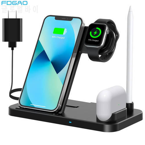Wireless Charger 4 in 1 Station for iPhone 14 13 12 11 Pro XS XR 8 Fast Charging Dock Stand For Apple iWatch 7 AirPods 3 Pencil