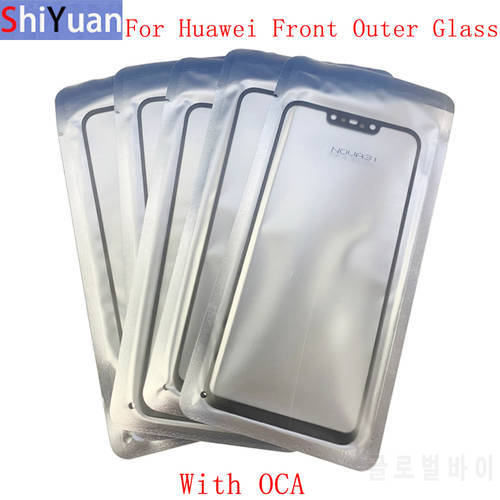 5Pcs Front Outer Glass Lens Touch Panel Cover For Huawei Nova 4 3 3i P20 P20 Pro P Smart Enjoy 20 Y9 2019 Glass Lens with OCA