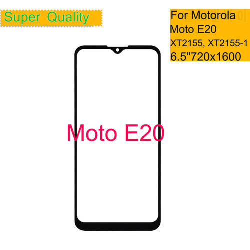10Pcs/Lot For Motorola Moto E20 Touch Screen Front Outer Glass Panel Lens For Moto E20 XT2155 XT2155-1 LCD Front Glass With OCA